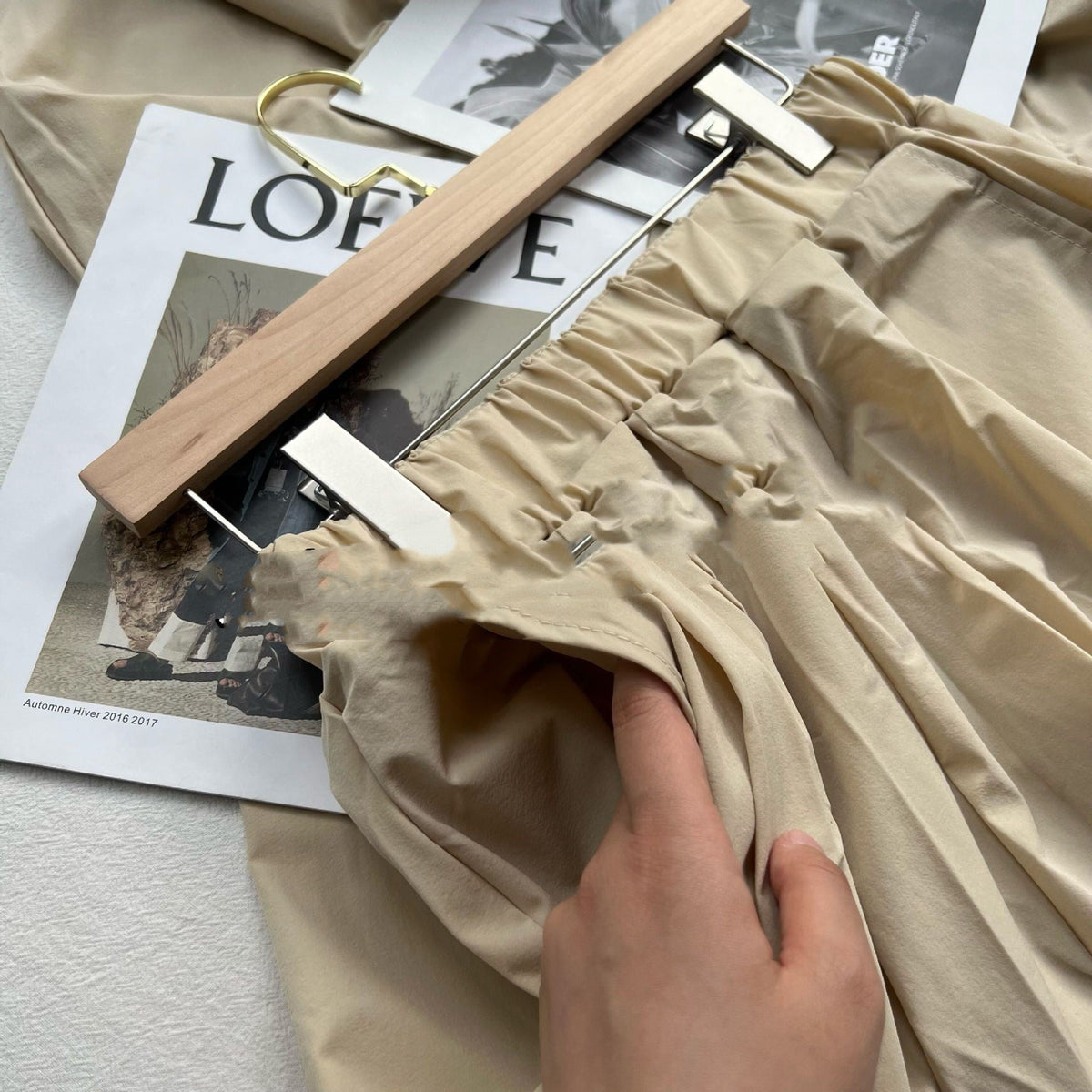 Tight Waist Loose Wide Leg Pants