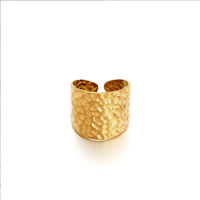 Waterproof And Stain Resistant 18K Gold-plated 316L Open Stainless Steel Ring