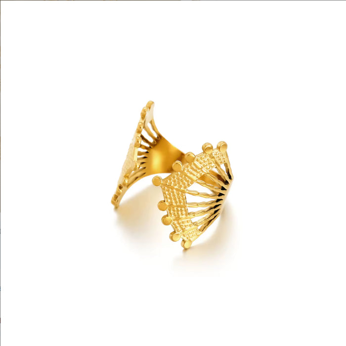 Waterproof And Stain Resistant 18K Gold-plated 316L Open Stainless Steel Ring