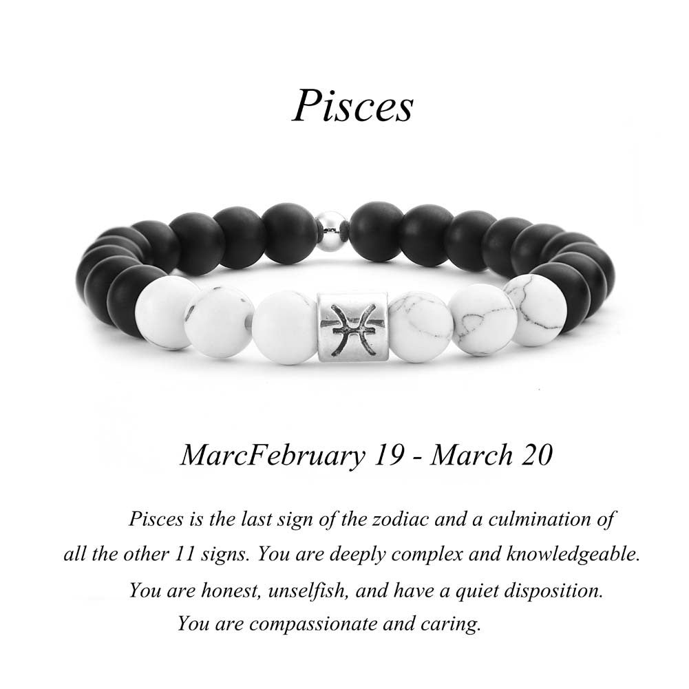 Black Agate White Turquoise Couple Bracelets