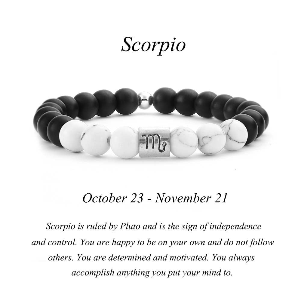 Black Agate White Turquoise Couple Bracelets