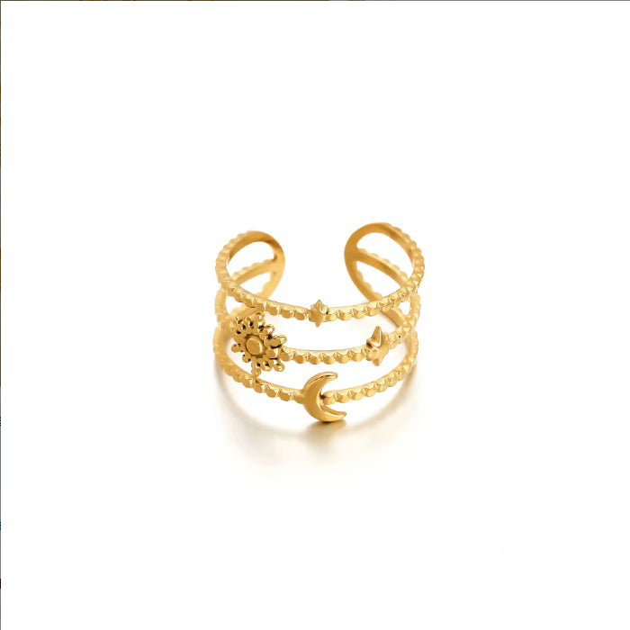 Waterproof And Stain Resistant 18K Gold-plated 316L Open Stainless Steel Ring