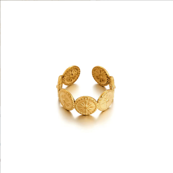 Waterproof And Stain Resistant 18K Gold-plated 316L Open Stainless Steel Ring
