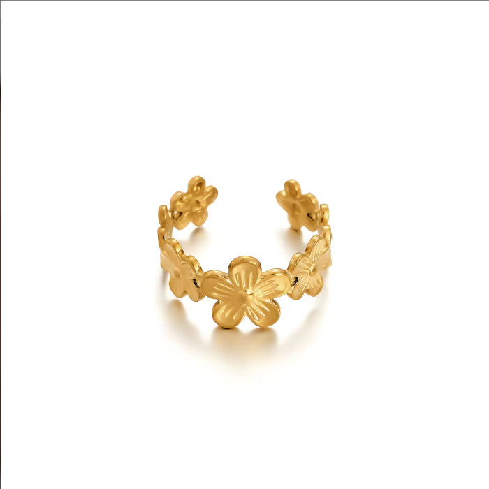 Waterproof And Stain Resistant 18K Gold-plated 316L Open Stainless Steel Ring