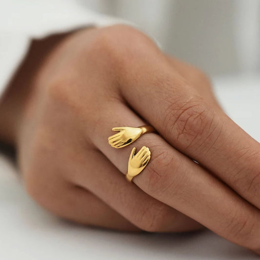 Waterproof And Stain Resistant 18K Gold-plated 316L Open Stainless Steel Ring