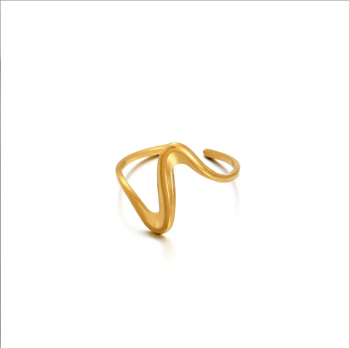 Waterproof And Stain Resistant 18K Gold-plated 316L Open Stainless Steel Ring