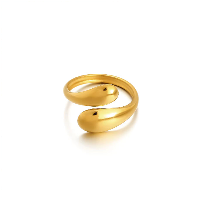 Waterproof And Stain Resistant 18K Gold-plated 316L Open Stainless Steel Ring