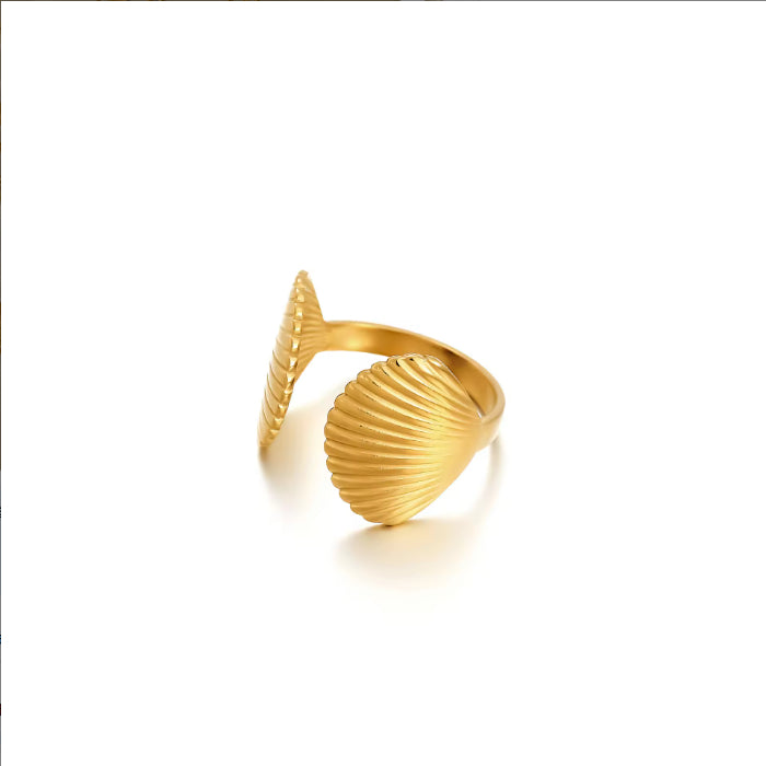 Waterproof And Stain Resistant 18K Gold-plated 316L Open Stainless Steel Ring