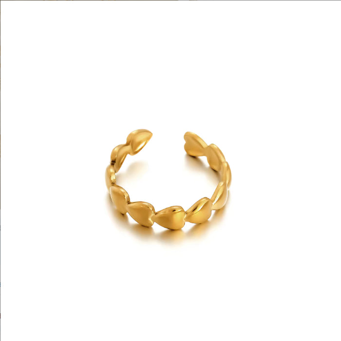 Waterproof And Stain Resistant 18K Gold-plated 316L Open Stainless Steel Ring