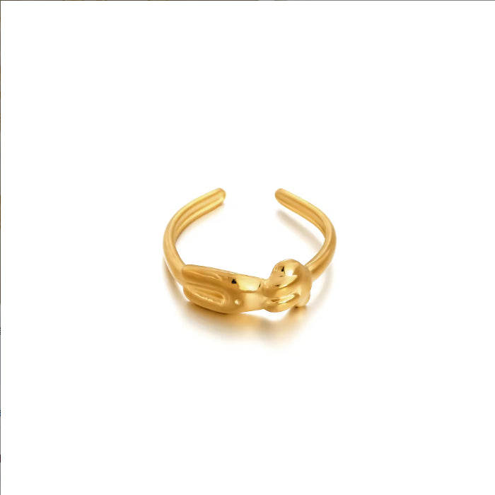 Waterproof And Stain Resistant 18K Gold-plated 316L Open Stainless Steel Ring