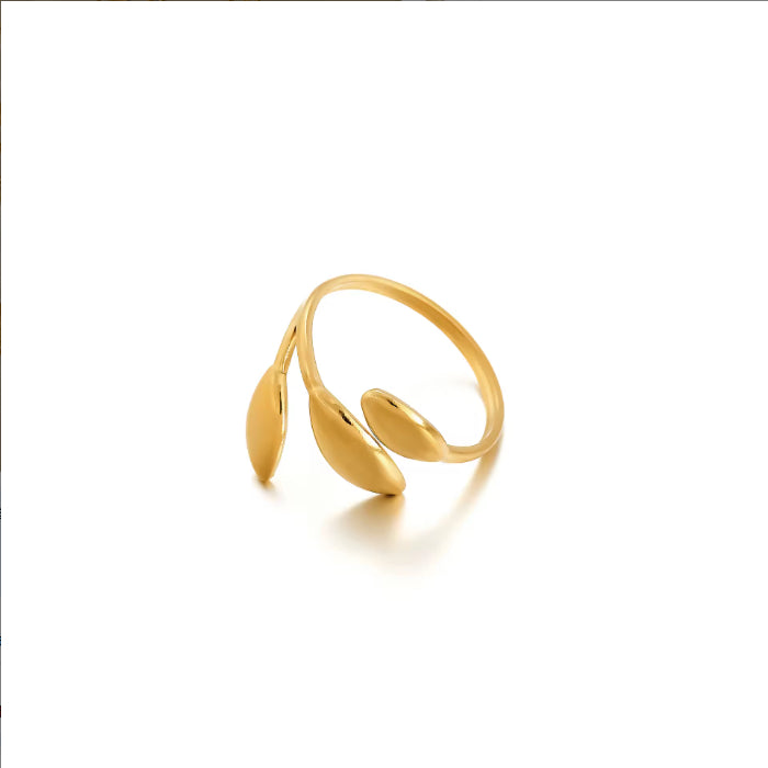 Waterproof And Stain Resistant 18K Gold-plated 316L Open Stainless Steel Ring