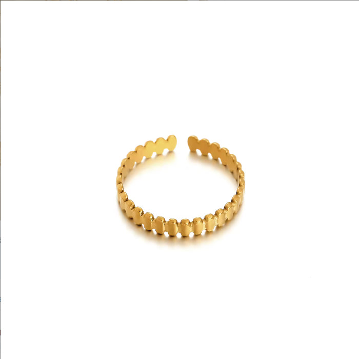 Waterproof And Stain Resistant 18K Gold-plated 316L Open Stainless Steel Ring