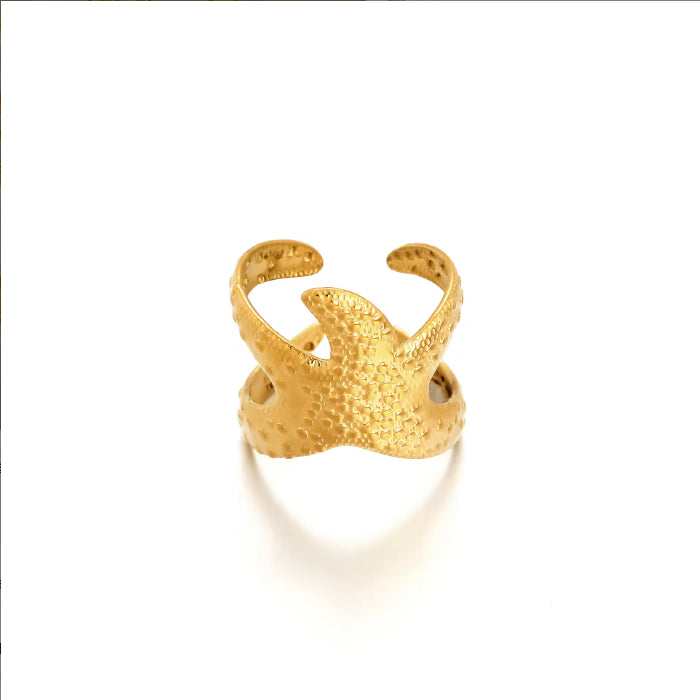 Waterproof And Stain Resistant 18K Gold-plated 316L Open Stainless Steel Ring