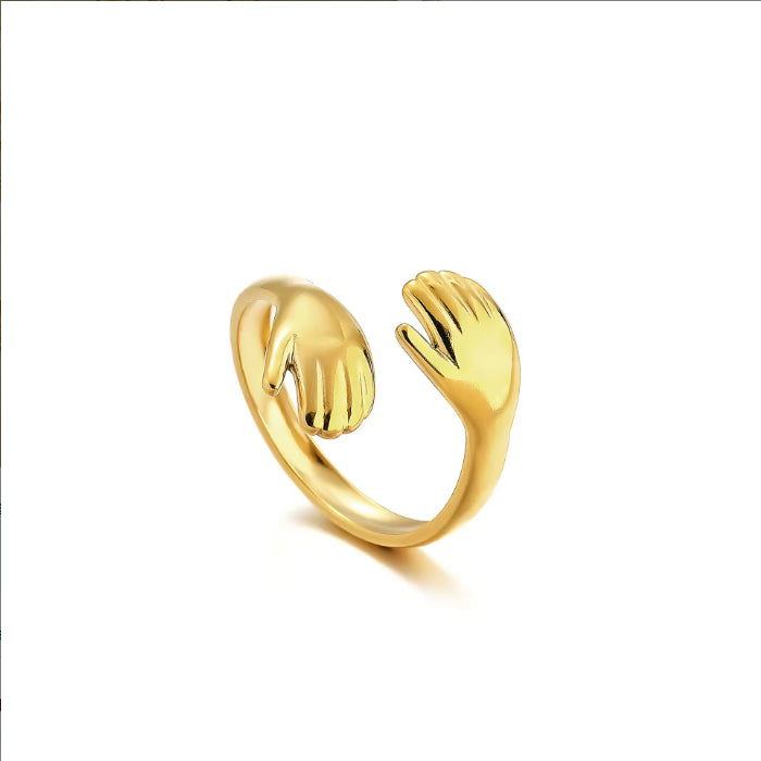 Waterproof And Stain Resistant 18K Gold-plated 316L Open Stainless Steel Ring