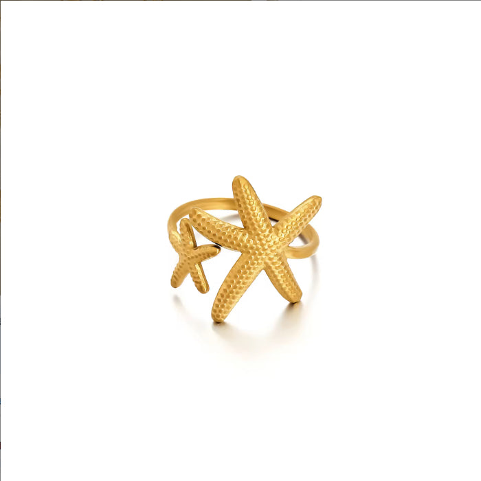 Waterproof And Stain Resistant 18K Gold-plated 316L Open Stainless Steel Ring
