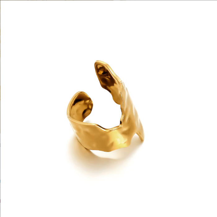 Waterproof And Stain Resistant 18K Gold-plated 316L Open Stainless Steel Ring