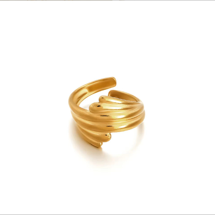 Waterproof And Stain Resistant 18K Gold-plated 316L Open Stainless Steel Ring
