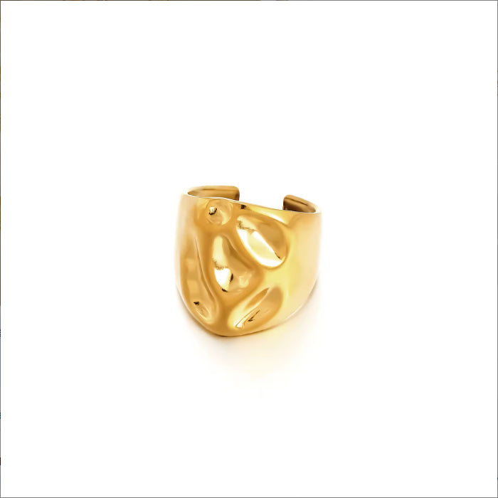 Waterproof And Stain Resistant 18K Gold-plated 316L Open Stainless Steel Ring