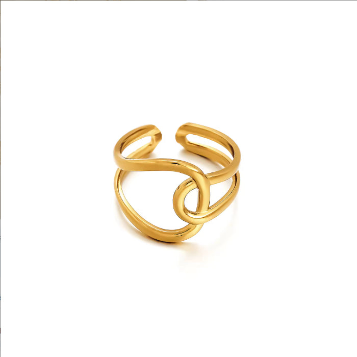 Waterproof And Stain Resistant 18K Gold-plated 316L Open Stainless Steel Ring